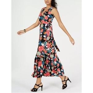 NWT THALIA SODI Floral Illusion Wrap Maxi Dress M